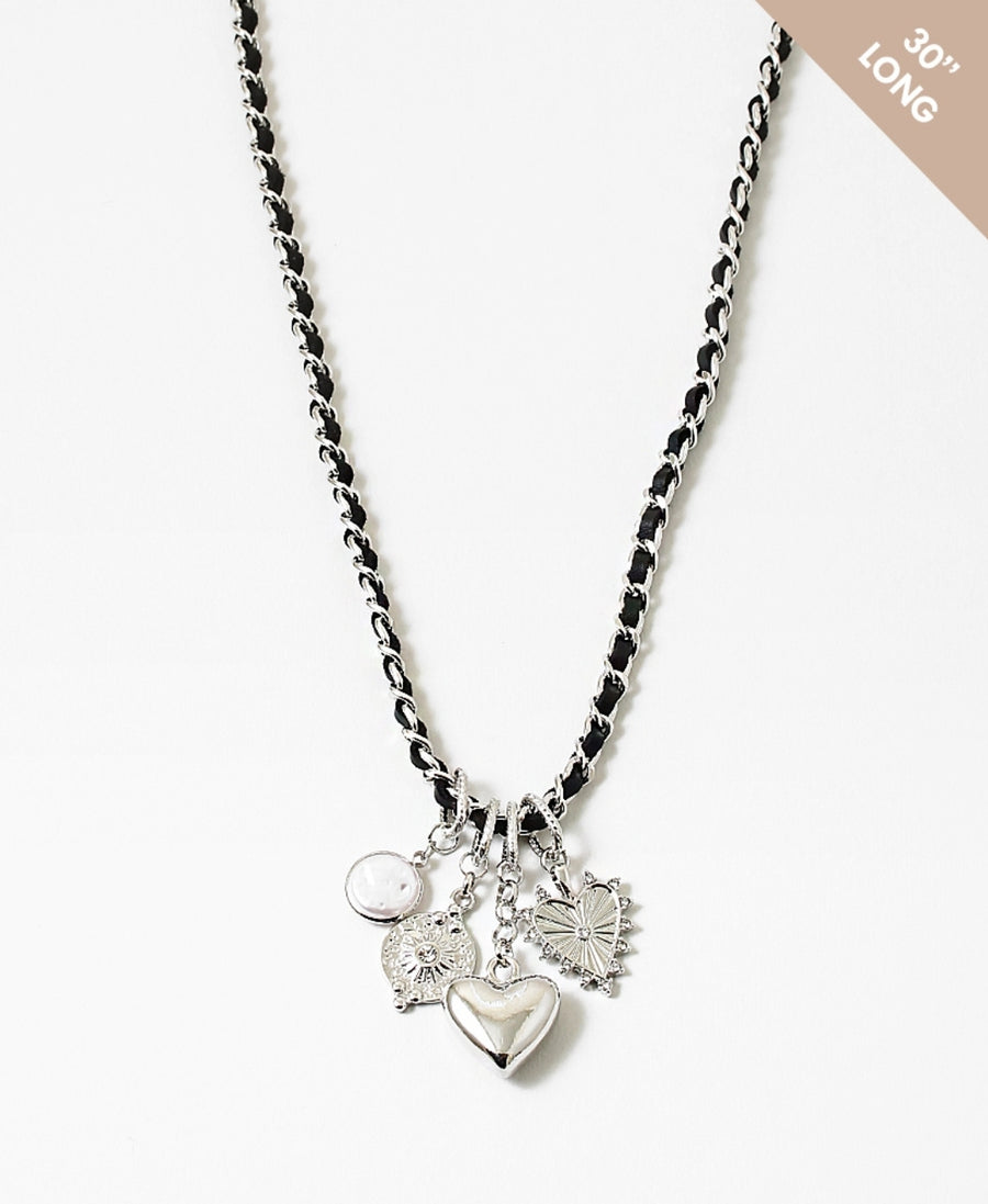 Black Heart Charm Necklace