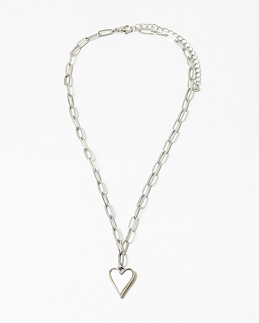 White heart Necklace