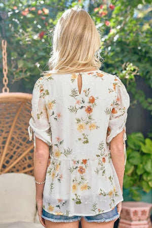 Puff floral blouse